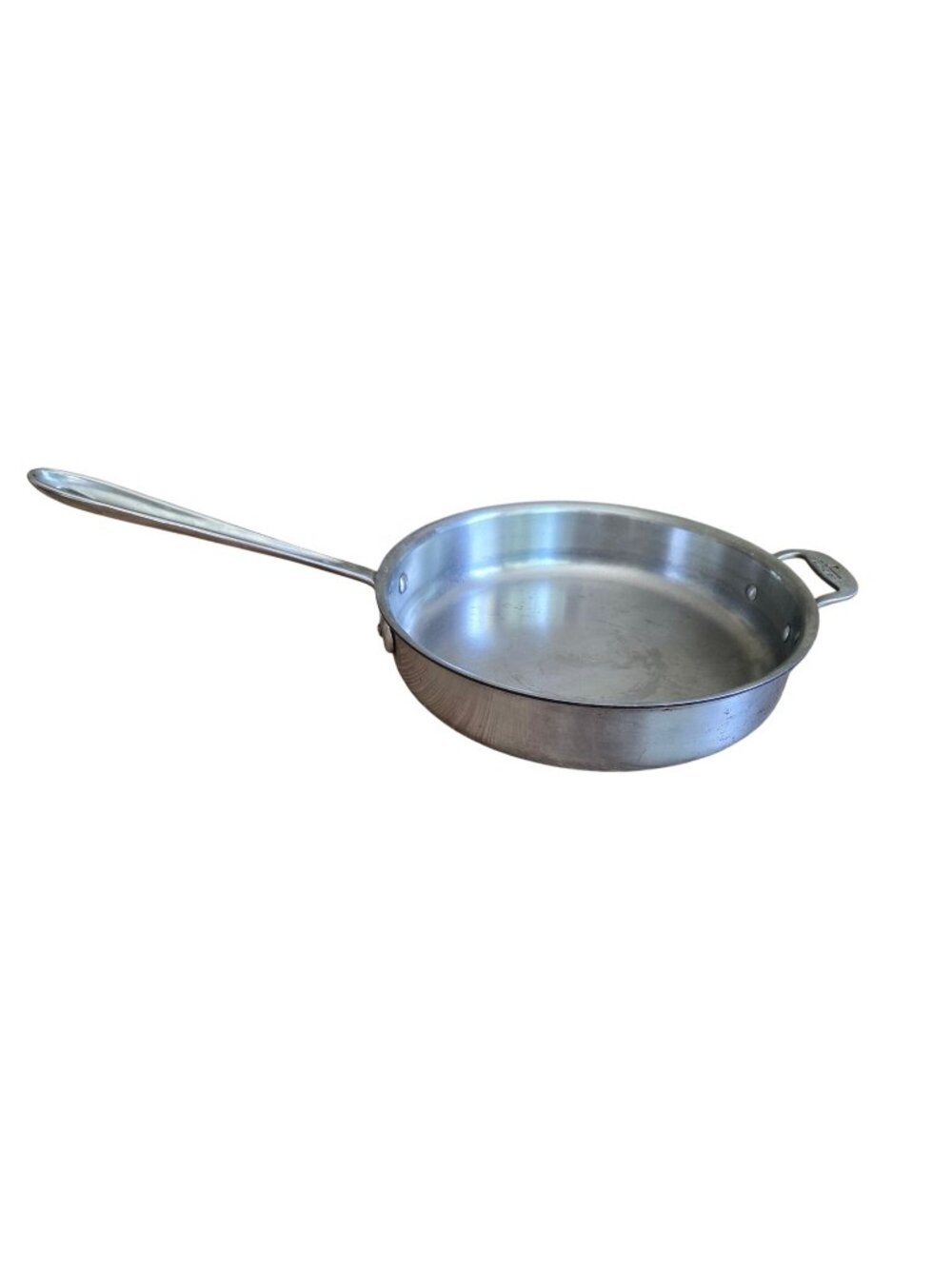All-Clad Stainless Steel 12" Skillet Fry Pan With Long Handle & Helper Handle